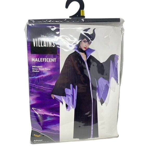 Disney Villains Adult Classic Maleficent Costume Dress Headpiece Choker M 8-10 - Picture 1 of 6